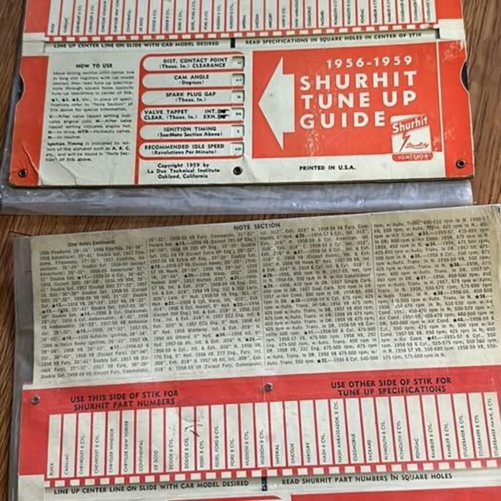 1956-1959 vintage SHURHIT PARTS GUIDE (2) - sold separately